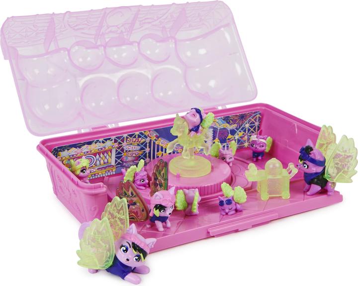 Actual product image Hatchimals Rainbowcation egg carton with wolf family, playset with 10 CollEGGtibles figures and 2 Zu