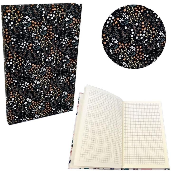 Actual product image BEE Notebook A5 Soft Touch Olive Flowers (A5, Checked, Soft cover)