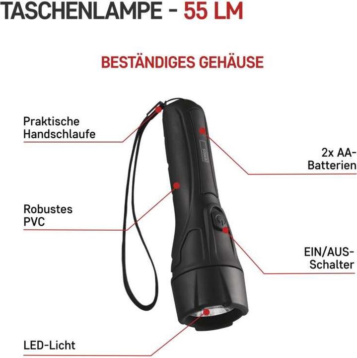 Actual product image Emos LED torch P3210, 55 lm, 2× AA (15.50 cm, 55 lm)