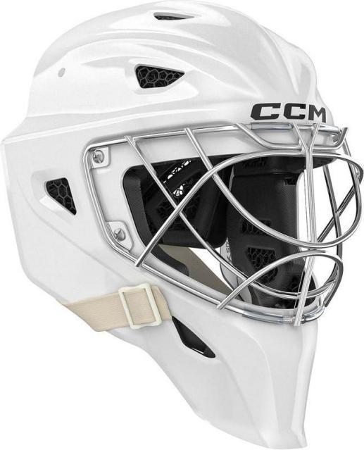 CCM AXIS XF Non-certified Cat Eye SR Goalkeeper Mask (White, M) (M)