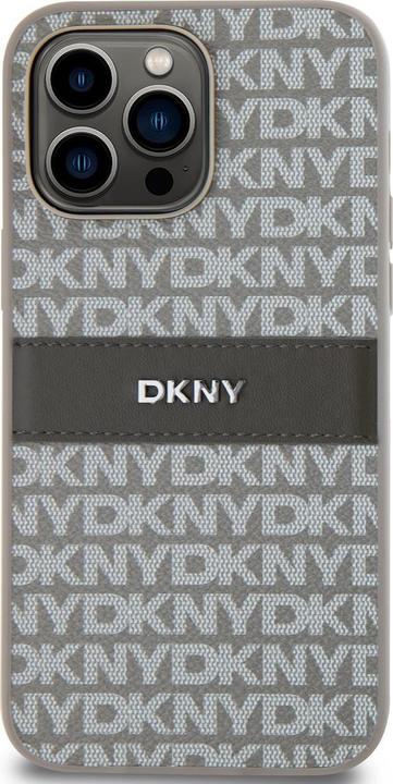 Produktbild DKNY Tonal Stripe PU Leather Case für Apple iPhone 14 Pro - beige (Apple iPhone 14 Pro)