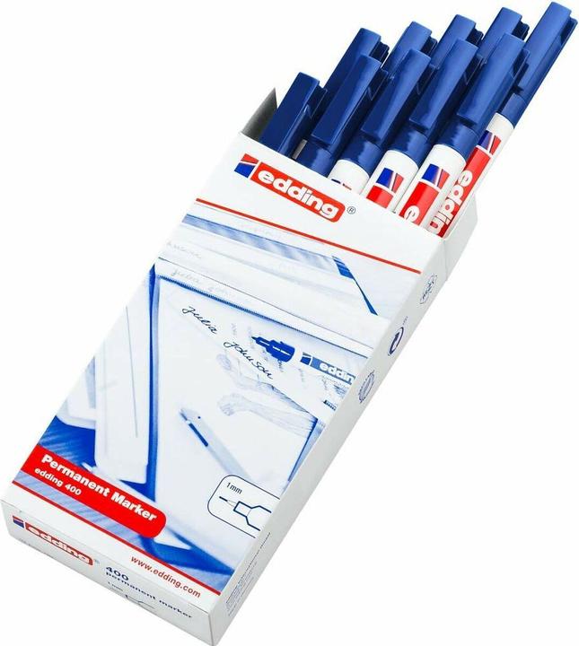 Produktbild Edding 400 Permanent-Marker Blau 10 Stück(e) (Blau, 1 mm, 10 x)