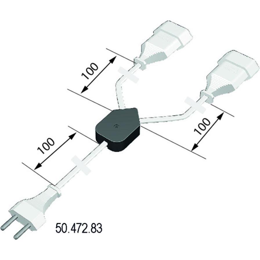 Halemeier, Verlängerungskabel, HV Verteiler 230 V (0.18 m, CEE 7/16)