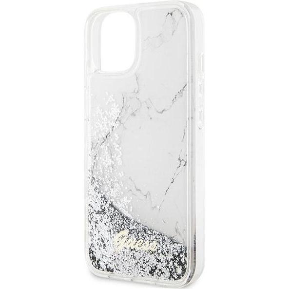Thumbnail - Guess GUHCP14SLCSGSGH iPhone 14 6.1" bia?y/white hardcase Liquid Glitter Marble (Apple iPhone 14), Smartphone Hülle, Wei...