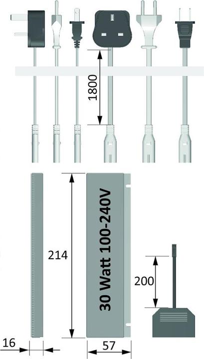 Actual product image Halemeier Wide voltage device with Euro flat plug 12 V