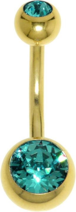 Produktbild Bijouteria Bauchpiercing (PVD Beschichtung (goldfarben), Premium Kristall, Chirurgenstahl 316L)