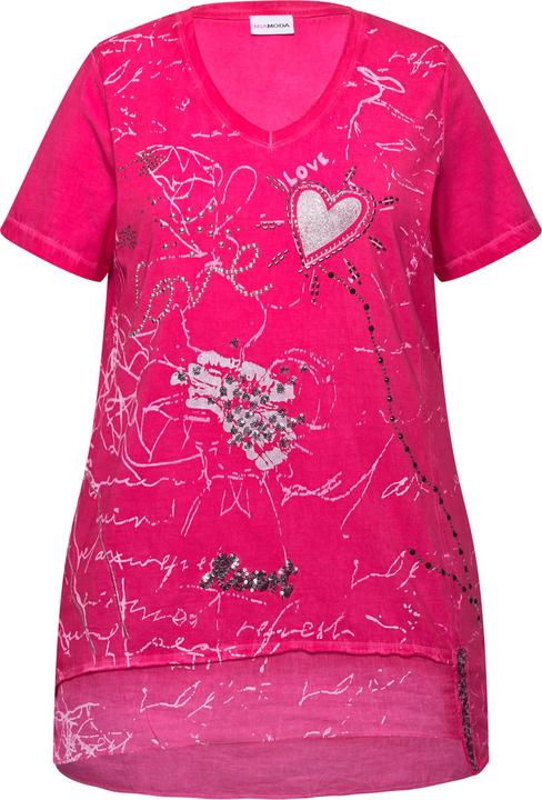 Immagine prodotto Miamoda T-Shirt, cold dyed, verzierter Druck, V-Ausschnitt, Halbarm (44)