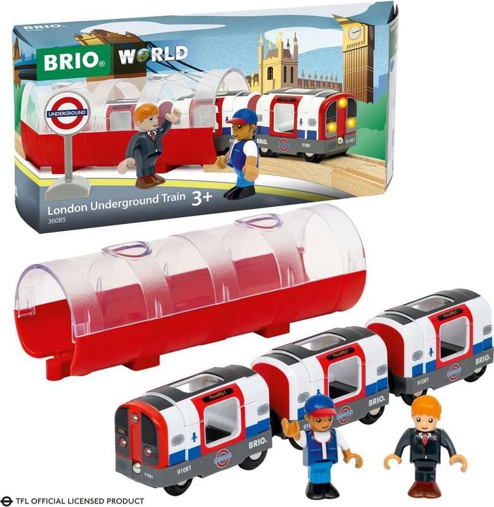 Productafbeelding Ravensburger BRIO World - Treinen van de wereld Londense metro met licht en geluid