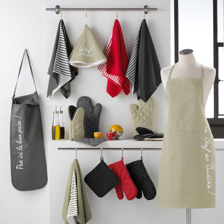 Produktbild Douceur D'intérieur 3 Geschirrtücher Mikrofaser, beige uni, Streifen, 40 x 40 cm (40 x 40 cm)