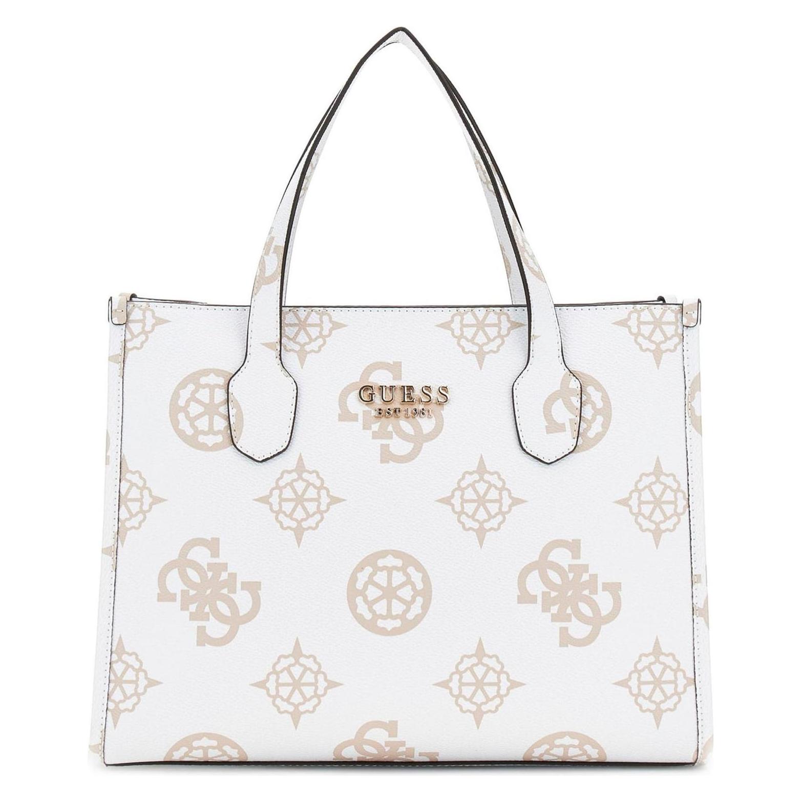 Guess, Damen, Handtasche, Silvana 2 Compartment Tote, Weiss