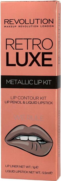 Actual product image Makeup Revolution Retro Luxe Metallic Lip Kit Shade We Rule (We Rule)