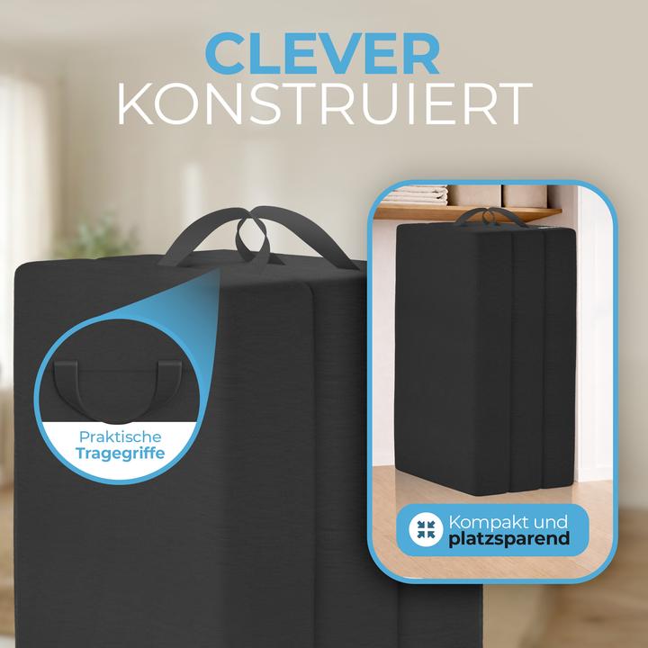 Produktbild Bestschlaf Klappmatratze, 3-teilige Faltmatratze, Reisebett, Gästematratze (Schaumstoffkern, 120 x 195 cm)