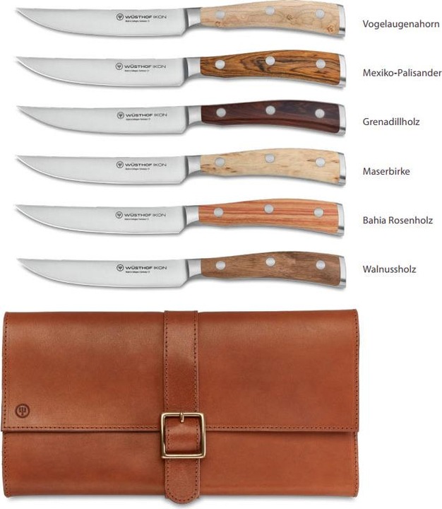 Produktbild Wüsthof Ikon Steakmesserset mit Lederetui (1 Stück, Messer)