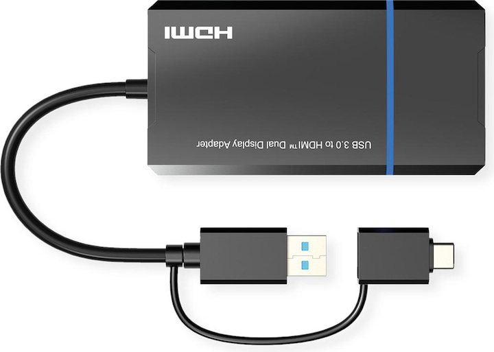 Image du produit Value Adaptateur USB DisplayLink, USB (USB 3.0, USB, 15 cm)