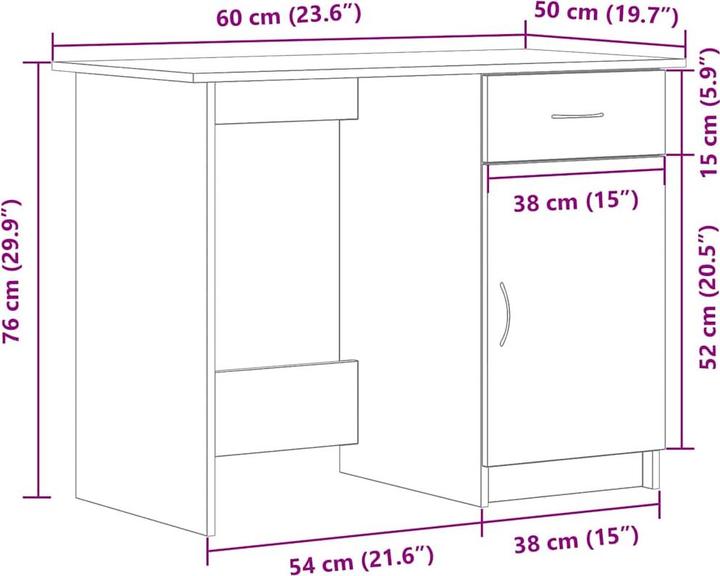 Image du produit vidaXL Moderner Schreibtisch (50 x 50 x 76 cm)