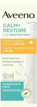 Actual product image Aveeno Calm+Restore Tagespflege SPF50 feuchtigkeitsspendend Hafer Topf 50 ml (50 ml, Face gel, SPF 50)