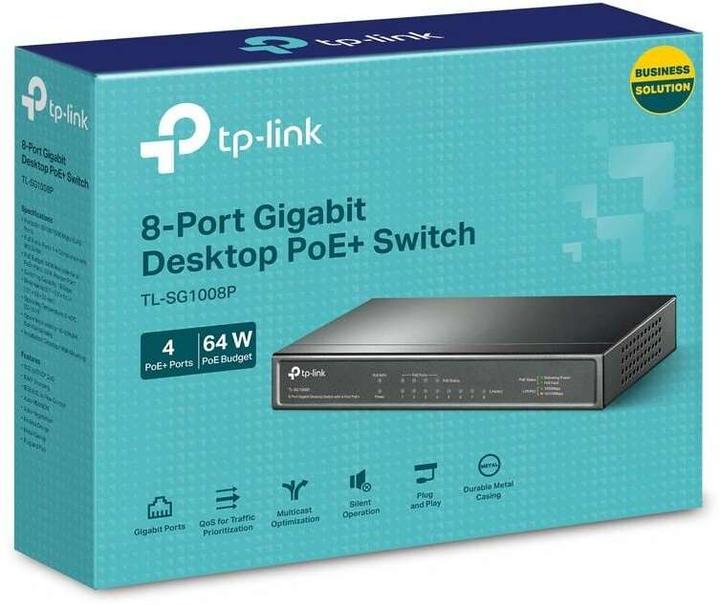Produktbild TP-Link PoE+ Switch TL-SG1008P 8 Port (8 Ports)