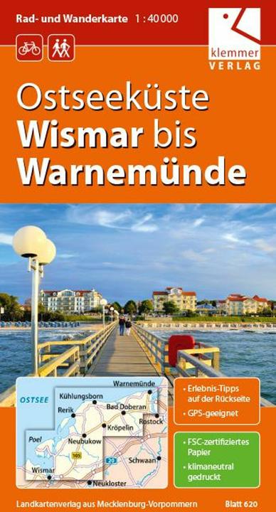 Actual product image Rad- und Wanderkarte Ostseekste Wismar bis Warnemnde 1 : 40 000