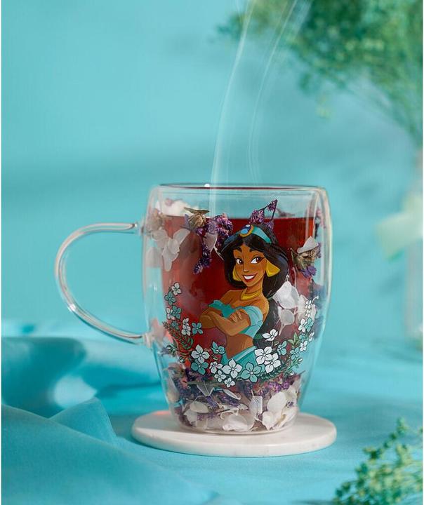 Actual product image Widdop Disney Princess Jasmine floral decorative glass mug