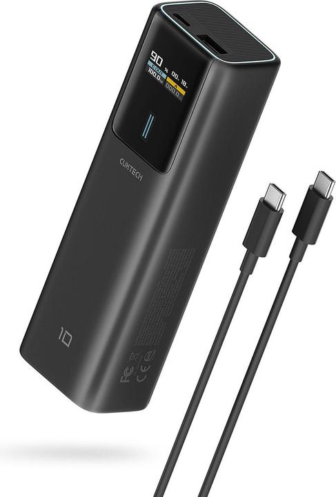 Cuktech Powerbank CKPB100PGLBL 150W 10000mAh USB-C USB-A - schwarz (10000 mAh, 150 W, 36 Wh)