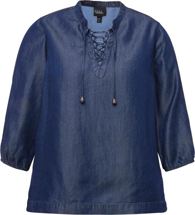 Immagine prodotto Ulla Popken Tunica in lyocell con effetto jeans, scollo a tunica e maniche a 3/4 (54)