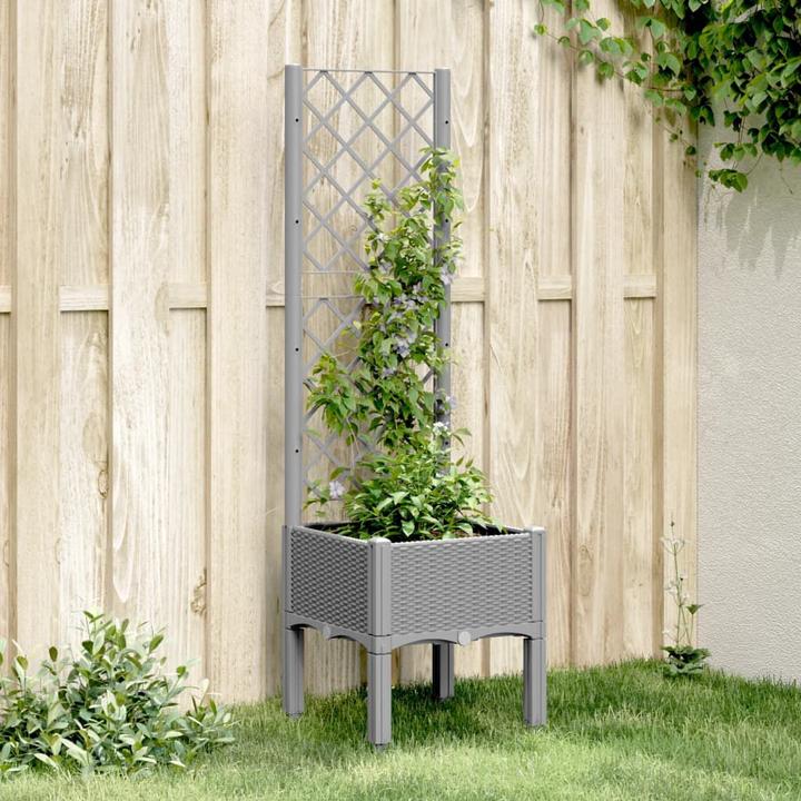 Image du produit vidaXL Bac à plantes avec treillis PP
