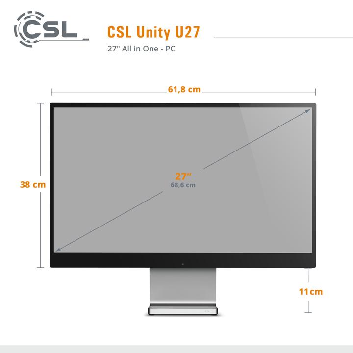 Actual product image CSL All-in-One-PC Unity U27 1000 GB 96 GB RAM Win 11 Pro (Intel Core i5-1235U, 96 GB, 1000 GB, Intel Iris Graphics)