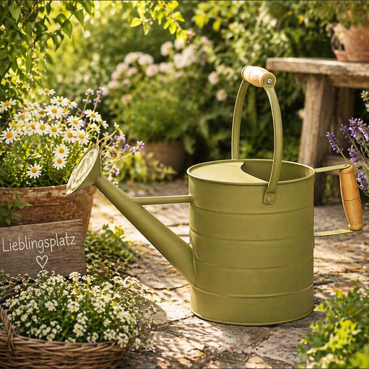 Produktbild Mojawo Giesskanne Blechkanne Metallkanne Kanne Dekokanne Grün 3,5 Liter (3.50 l)