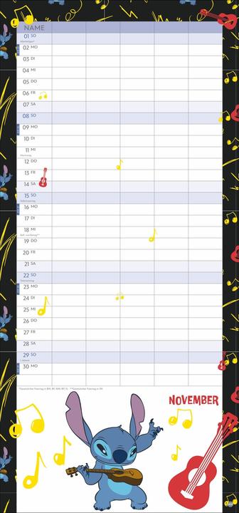 Produktbild Stitch Familienplaner 2026 (21 x 45 cm)