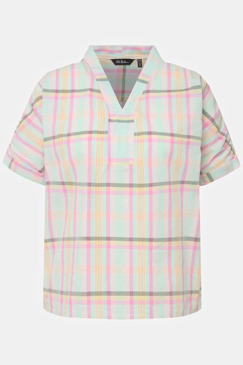 Produktbild Ulla Popken Bluse, Karomuster, Oversized, V-Ausschnitt, Halbarm (46, 48)