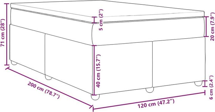 Image du produit vidaXL Boxspringbett (120 x 200 cm)