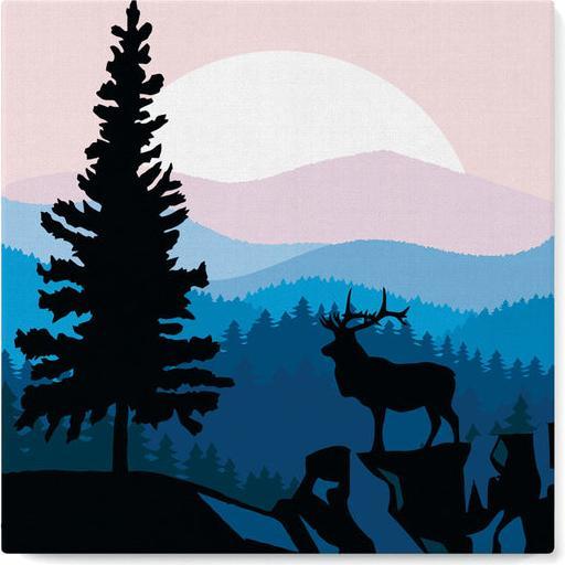 Produktbild Figured'Art Mini Malen nach Zahlen mit Rahmen - Majestätischer Hirsch und Landschaft