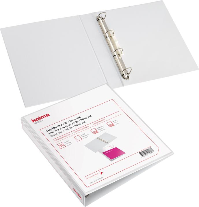 Actual product image Kolma Show book Vario A4 XL 4 rings filling height 3 cm white (A4, 30 mm, 1 Piece)