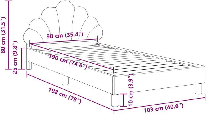 Produktbild vidaXL Bettrahmen (90 x 190 cm)