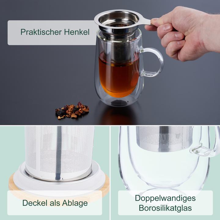 Produktbild Relaxdays Teeglas (430 ml, 1x)