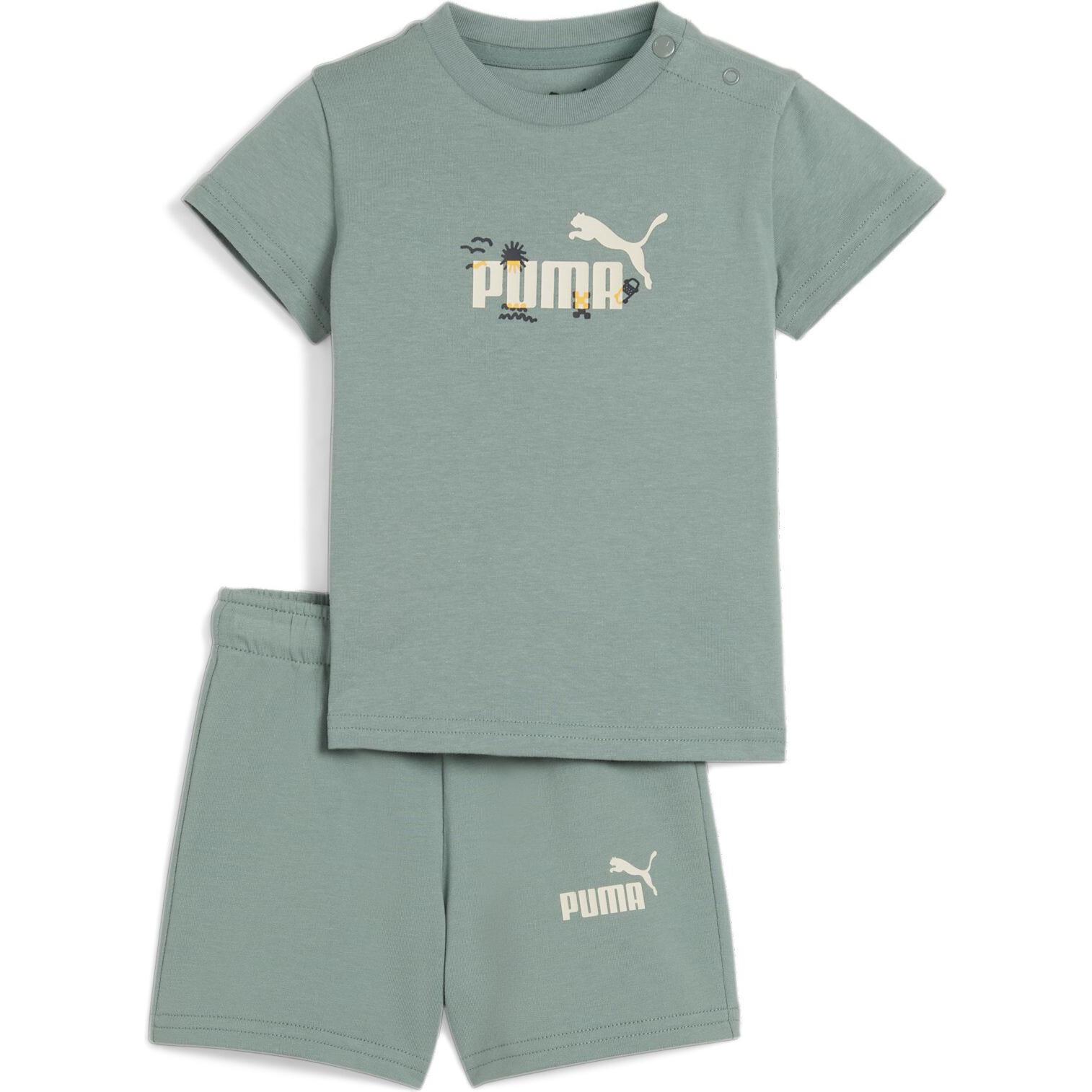 Puma, Jungen, Sportshirt, MINICATS SANDY ADVENTURES Tee and Shorts Set INF (92), Grün, 92