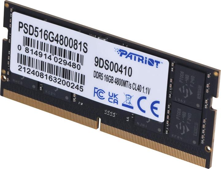 Produktbild Patriot DDR5 SO-DIMM 16GB 4800MHz PC5-38400 1,1V CL40 (1 x 16GB, 4800 MHz, DDR5-RAM, SO-DIMM)