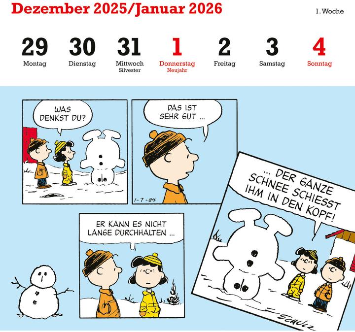 Produktbild Peanuts Premium-Postkartenkalender 2026 (16.5 x 17.7 cm)