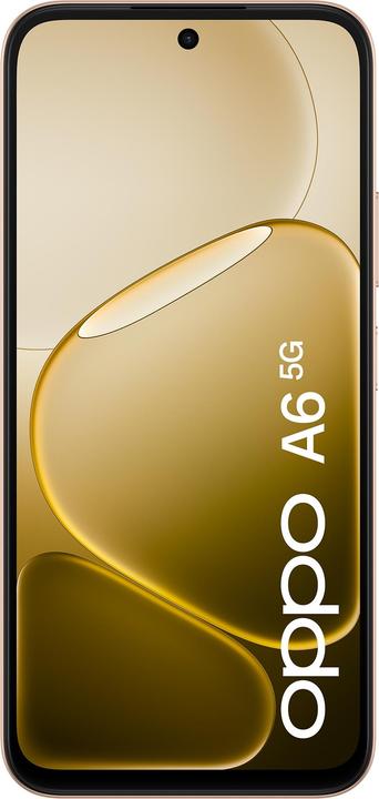 Actual product image OPPO A6 5G 256GB Gold (256 GB, Aurora gold, Gold, 6.75", Dual SIM, 5G)