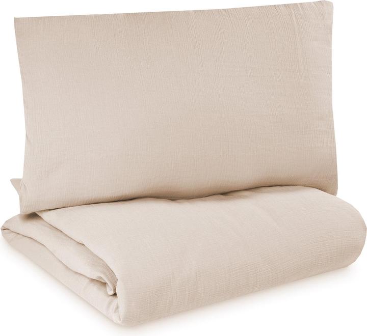 Productafbeelding Julius Zöllner Mousseline beddengoed, zand (80 x 80 cm, 35 x 40 cm)