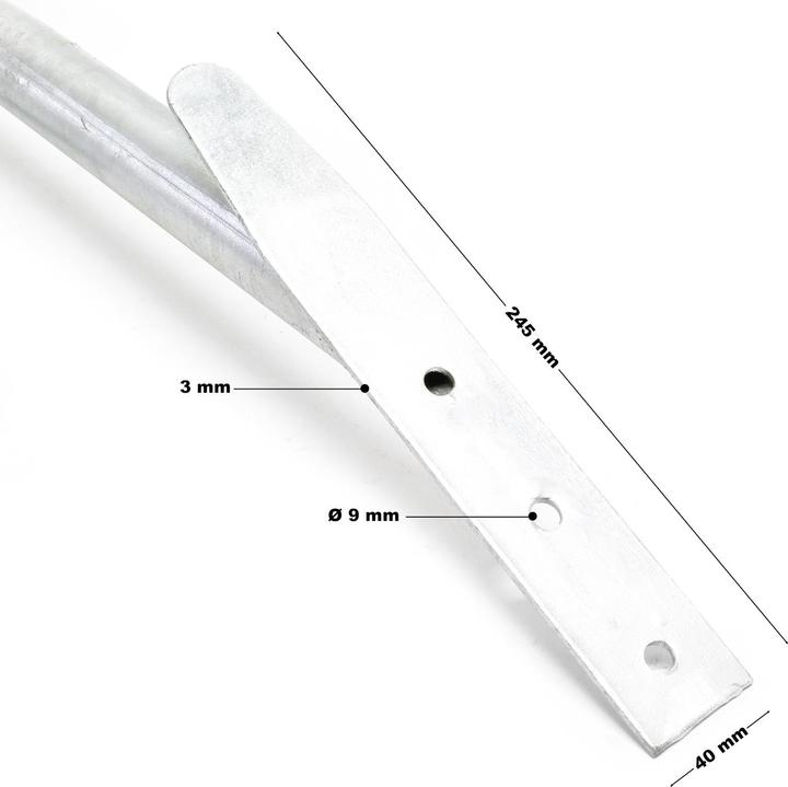 Immagine prodotto Wiltec Sturmanker Stahl 650x290mm Bodenanker Pfostenhalter Zaunhalter Gartenzaun