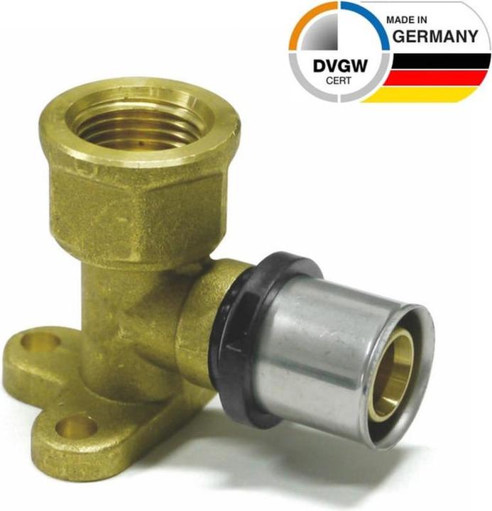 Produktbild Sanpro THPRESS Pressfitting Wandwinkel - Wandscheibe IG, Grösse 20x2, Höhe 52 mm, Gewinde 3/4" (Pressverbindung)