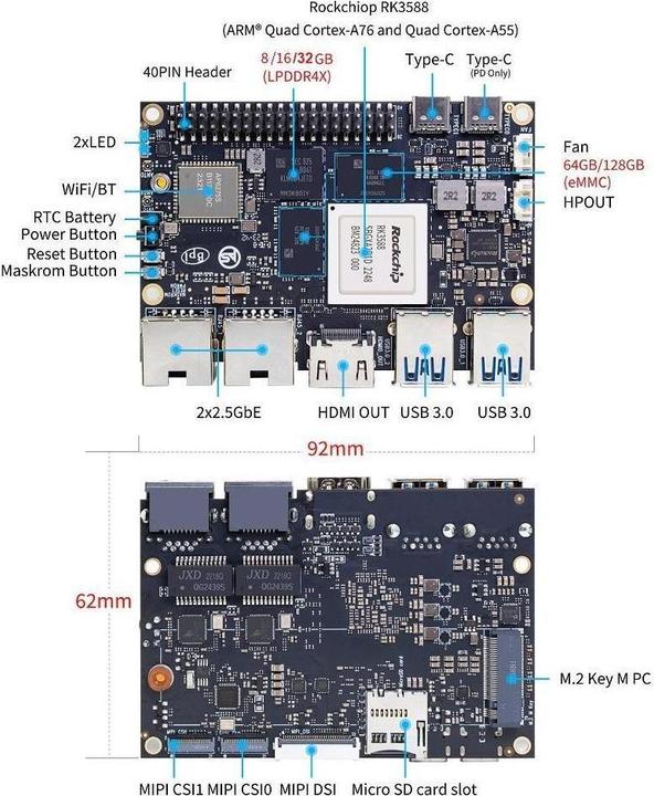 Actual product image M7 (8GB RAM+64GB EMMC) - Banana Pi -M7 (8GB RAM64GB EMMC version)