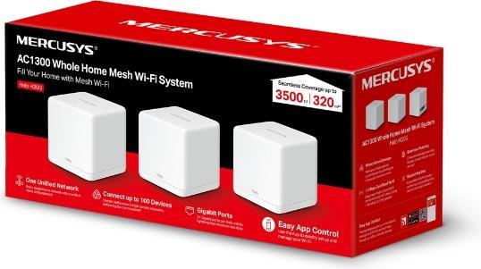 Actual product image Mercusys Halo (3-pack) Dual-Band (/5 GHz) Wi-Fi 5 (802.11ac) 2 Internal