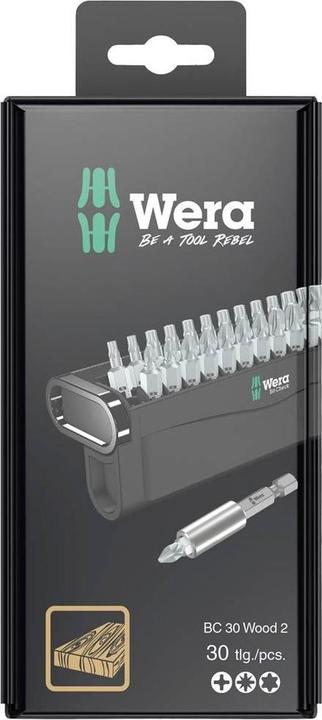 Produktbild Wera Bit-Check 30 Wood 2 SB (2xPZ3, TX 4 x 25 mm, PH2X 25mm, 5 x PZ, 1x TX40)