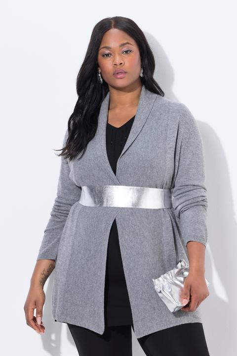 Produktbild Ulla Popken Strickjacke, Schalkragen, Langarm, Wolle (56)