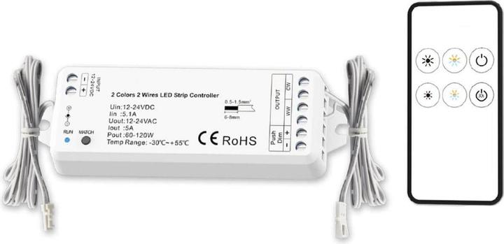 Produktbild Isoled LED weissdynamischer Push/Funk PWM-Dimmer MiniAMP inkl. Fernbedienung 12-24V DC, 5A