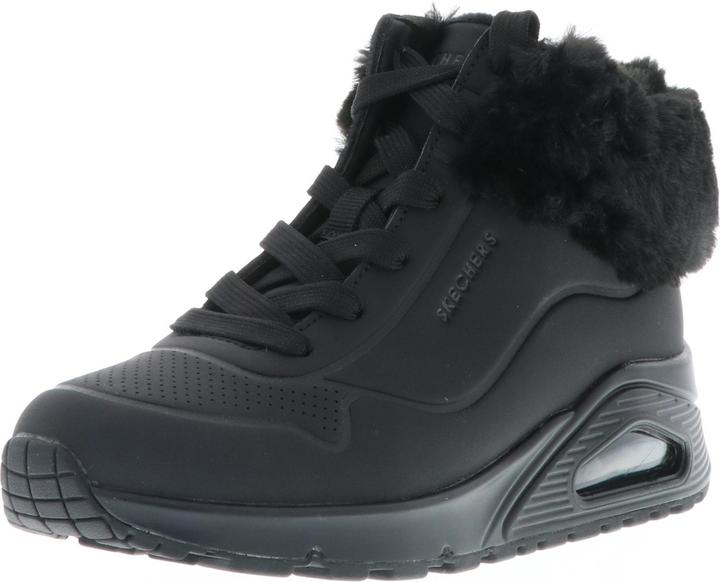 Skechers 310539L/BBK Uno-Fall Air Kinder Mädchen Damen Sneaker Turnschuhe Kunstfell schwarz