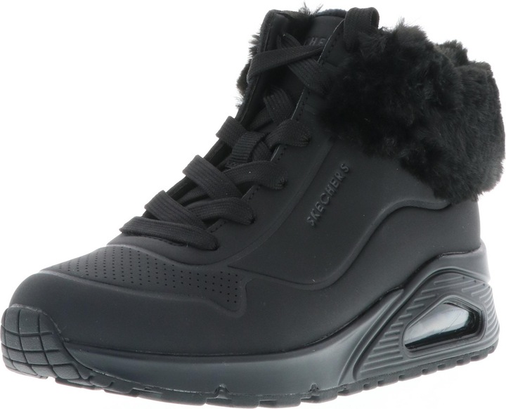 Produktbild Skechers 310539L/BBK Uno-Fall Air Kinder Mädchen Damen Sneaker Turnschuhe Kunstfell schwarz (28)