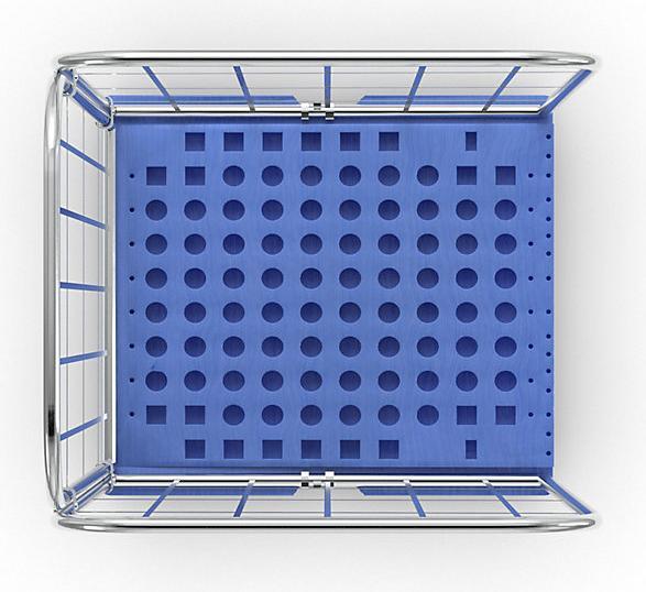 Immagine prodotto ESB Rollcontainer con ripiano inclinato, 3 lati, blu. (500 kg)